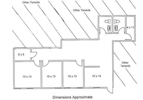 Floor plan for studio, 2 baths, 1310 sqft